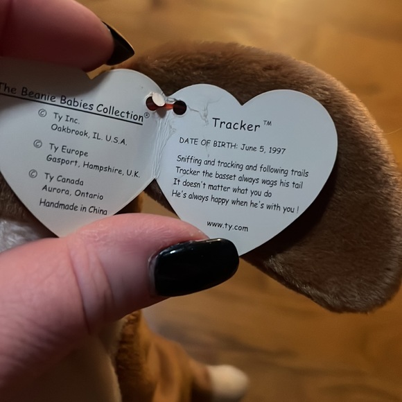 Ty Beanie Baby Basset Hound Vintage 1990s Tracker Rare With Tush Tag - Picture 9 of 11